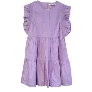 English Factory Layered Ruffles Mini Dress Lavender See Measurements Women’s